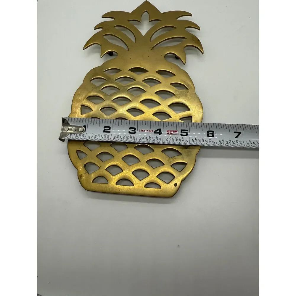 Vintage Solid‎ Brass Trivet Pineapple Design Decor Pot Holder